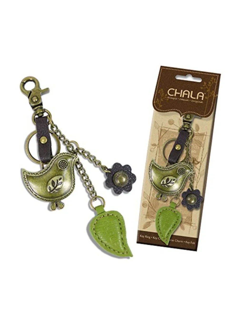 CHALA Style Metal Charm Keychain Purse Charm Key Fob with Bonus Charm